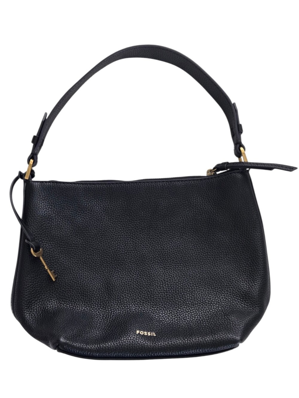 Fossil Small Hobo Shoulder Bag Black Pebbled Leather